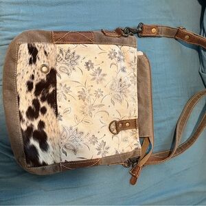 MYRA Floral and Animal Faux fur Women's Bag